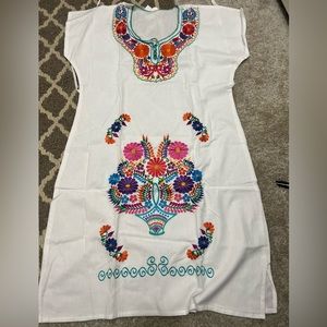 Traditional Mexican embroidered dress